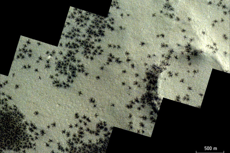 На Марсе обнаружили сотни черных "пауков"