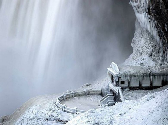 #водопад, #иллюзия, #холод, #ниагарский_водопад, #аномальные_холода