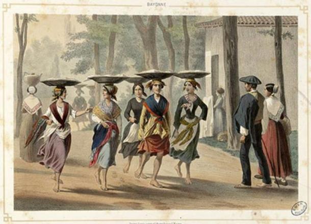 Баскские женщины в Байонне, 1852 г.