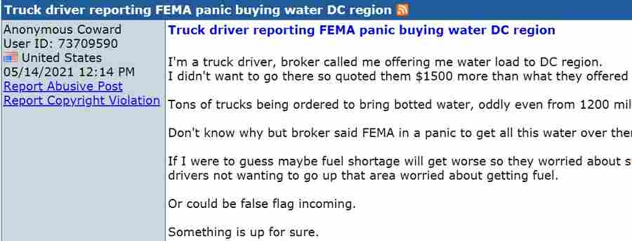FEMA срочно завозит в Вашингтон воду. К чему бы?