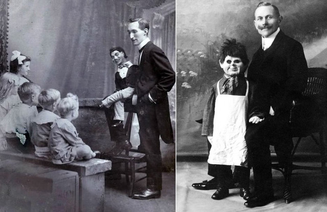 Чревовещатели начала ХХ века со своими куклами