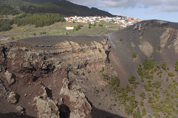 Part of the Cumbre Vieja volcano on the Canary island of La Palma