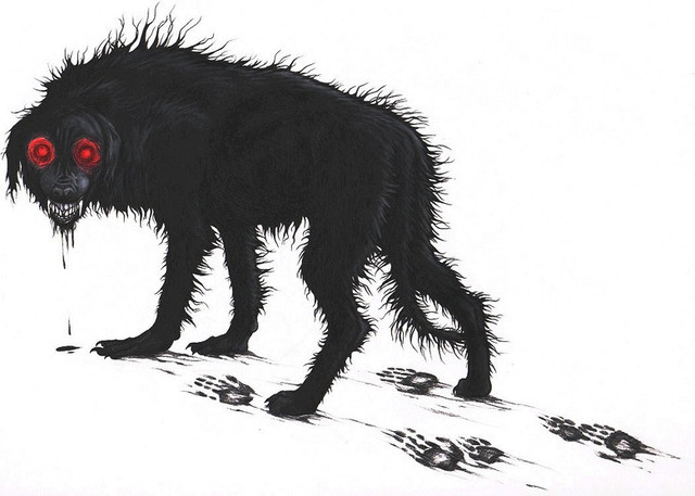 Загадочные существа, Черный Шак, черная собака, собака