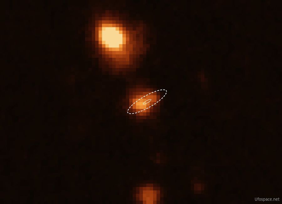 Снимок галактики-хозяйки FRB 181112 (обозначена эллипсом, ufospace.ne