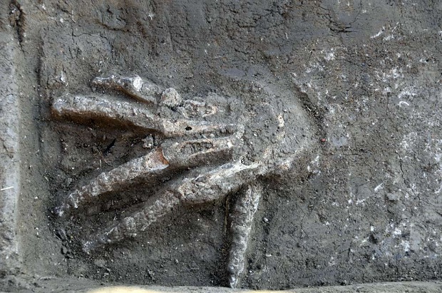 Фрагмент кисти, найденной при раскопках