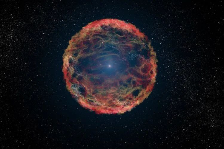 Так выглядит вспышка сверхновой в объективе космического телескопа NAS