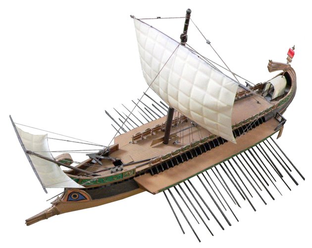 Модель триеры, которую римляне использовали в Первой Пунической войне