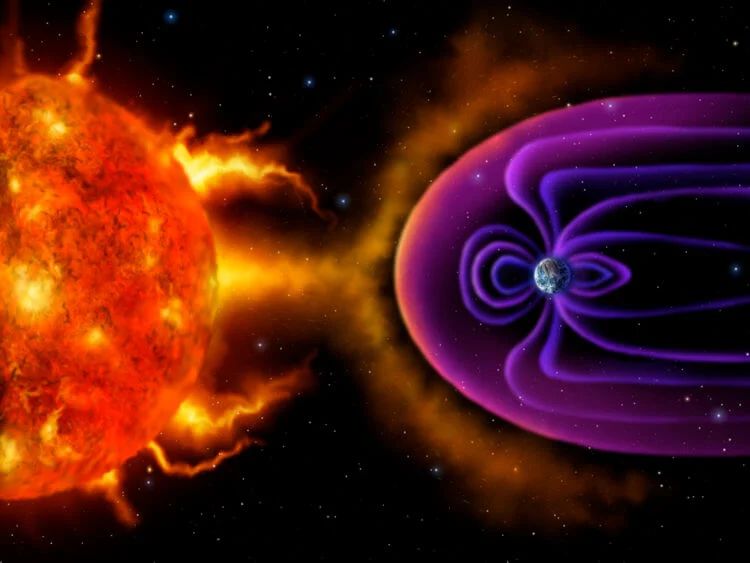 Магнитосфера защищает Землю от заряженных Солнечных частиц