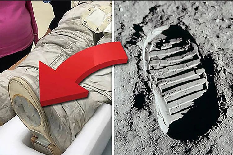 Ясно, как лунный день: ботинками, в которые были обуты астронавты стол