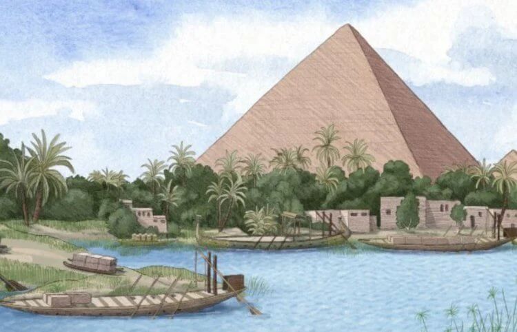 Рядом с пирамидой Хеопса когда-то давно находился искусственный водоем