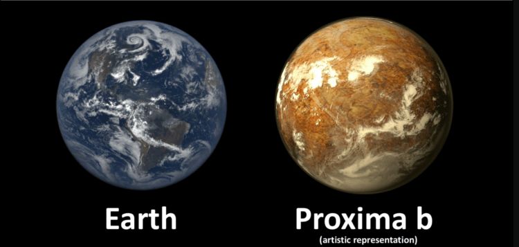 Сравнение Земли и Проксимы-b