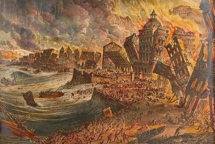 Иллюстрация лиссабонского землетрясения 1755 года