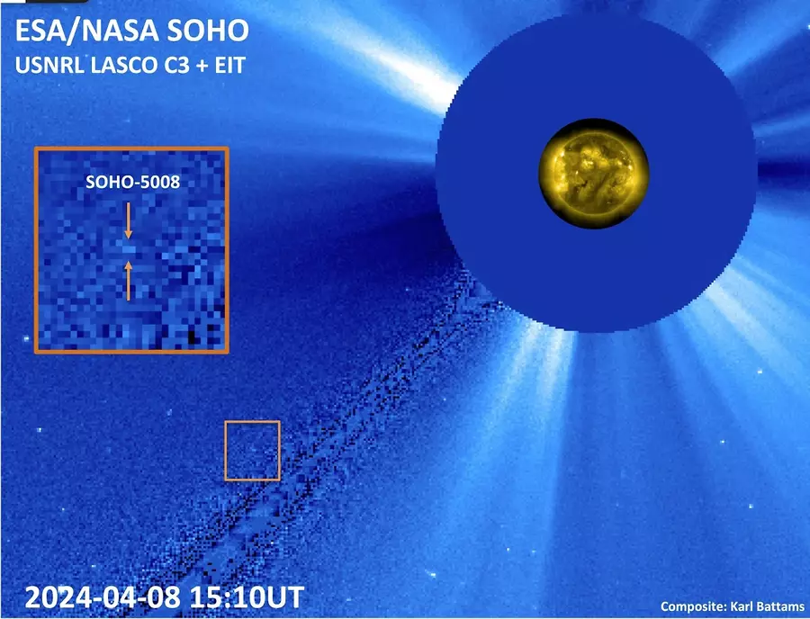 Объект SOHO-5008 на снимке космической обсерватории SOHO.