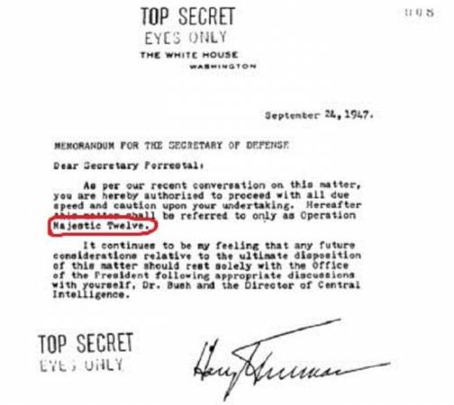 Секретный документ Трумэна об НЛО. Маджестик-12