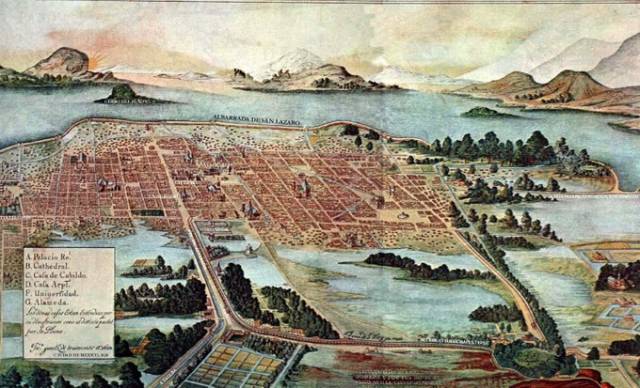 Мехико в 1628 году.