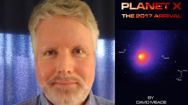 Дэвид Мид и обложка его новой книги "Planet X: The 2017 Arrival"