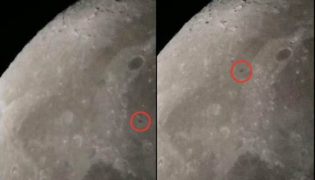 Астроном запечатлел НЛО, направляющийся на лунную